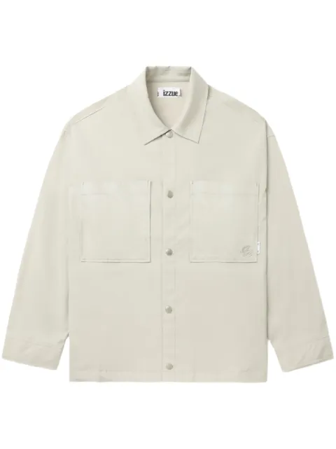 izzue patch-pocket press-stud shirt
