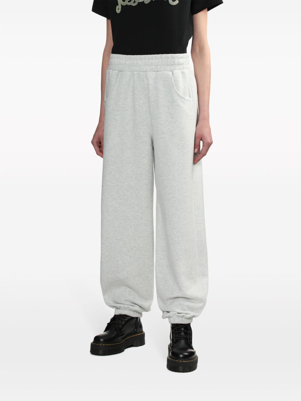 Shop Izzue Cotton-blend Track Pants In 灰色