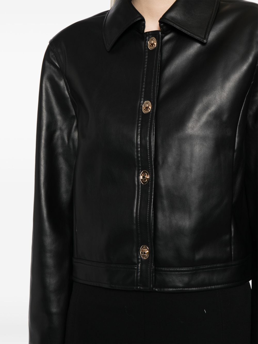 Shop B+ab Faux-leather Shirt Jacket In Black