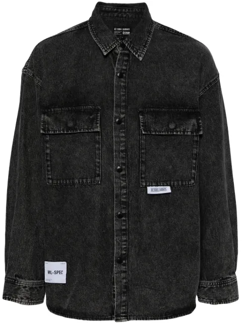 izzue logo-appliqué denim shirt