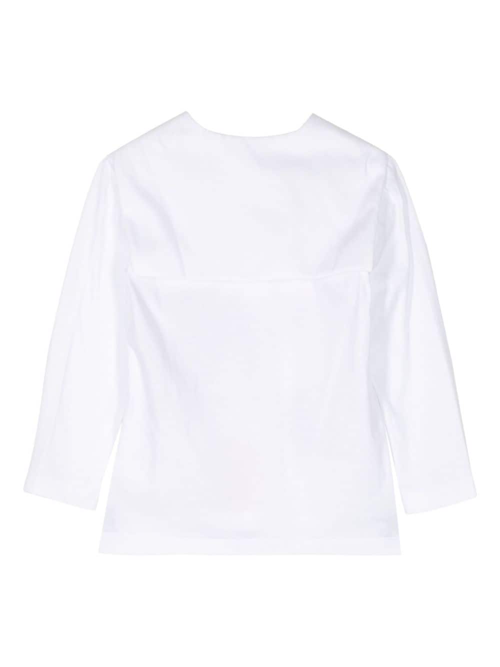 Shop Comme Des Garcons Girl Disney-print Sailor-collar Cotton T-shirt In White