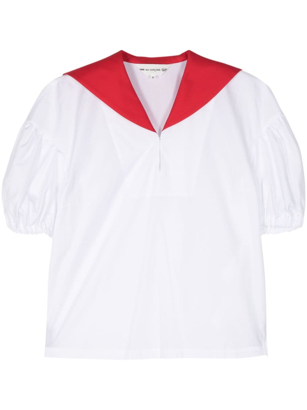 Comme Des Garcons Girl Sailor-collar Cotton Blouse In White