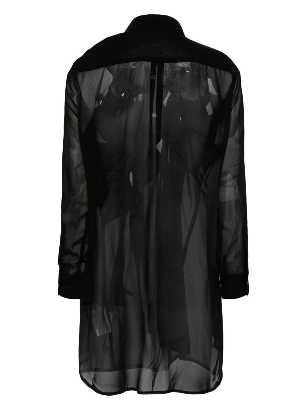 Comme Des Garçons ruffled cut-out blouse - Zwart