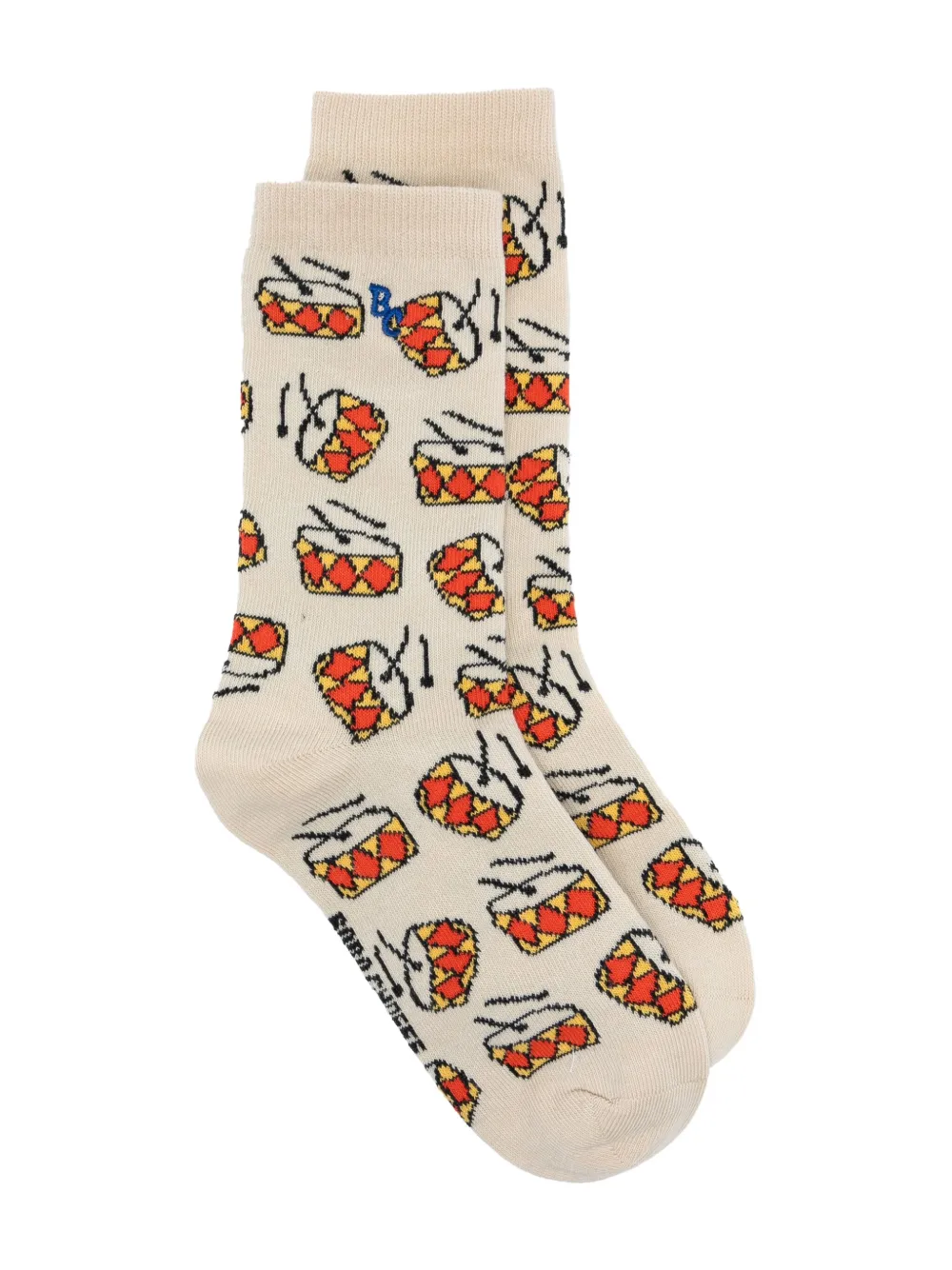 Bobo Choses Drum intarsia-knit socks - Neutrals
