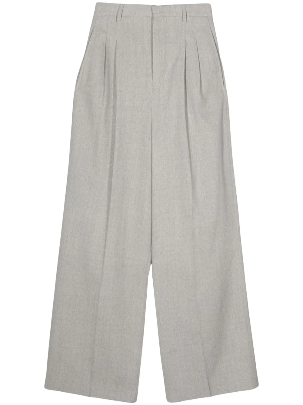 Shop Ami Alexandre Mattiussi Pleated Palazzo Pants In 灰色