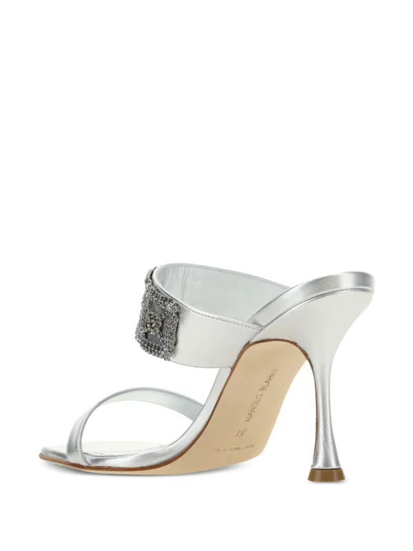 直営店 ‐Manolo Blahnik - SALE! LARAPA 90mm ミュール Manolo Blahnik Larapa 90mm ミュール | シルバートーン