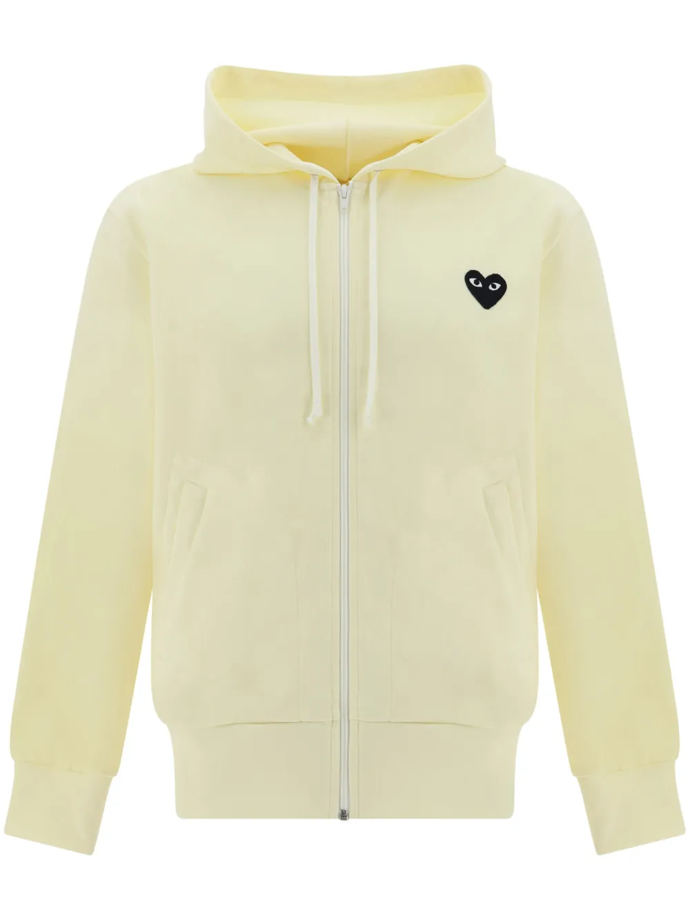 Comme Des Garcons Play heart patch zip up Hoodie Neutrals FARFETCH