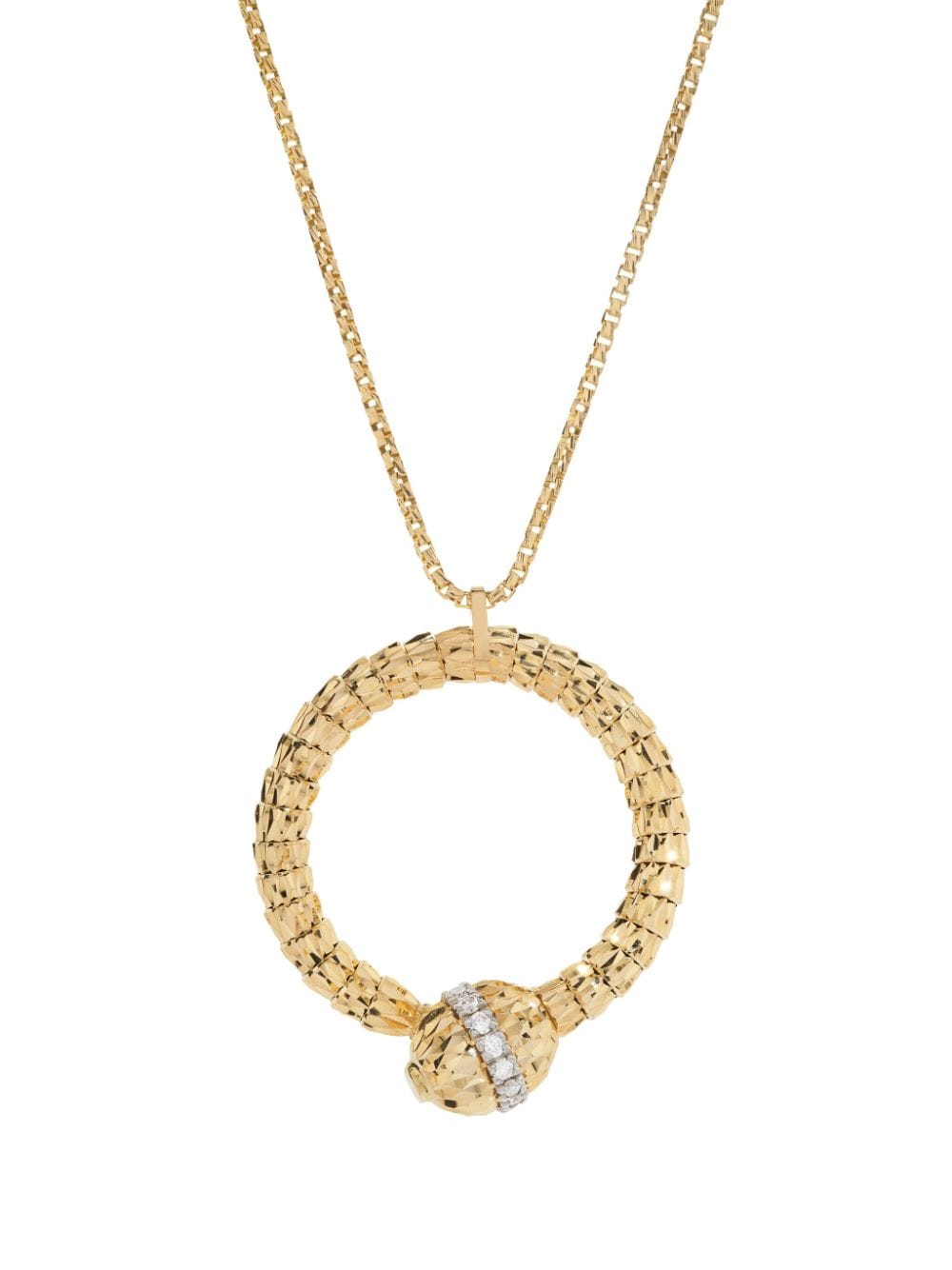 Officina Bernardi 18kt geelgouden halsketting met diamant