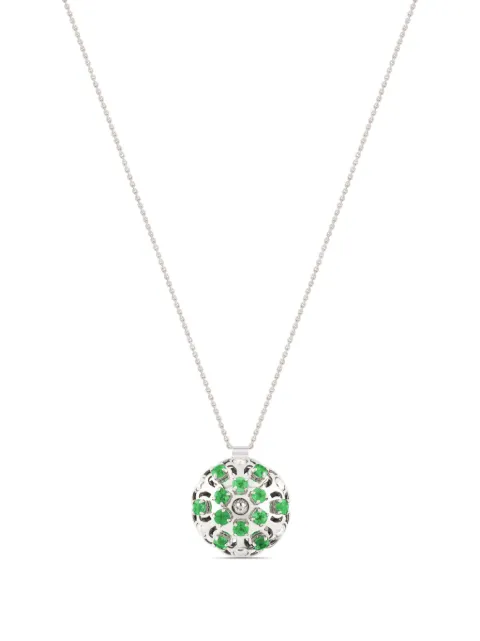 Officina Bernardi 18kt white gold small Damasco emerald necklace