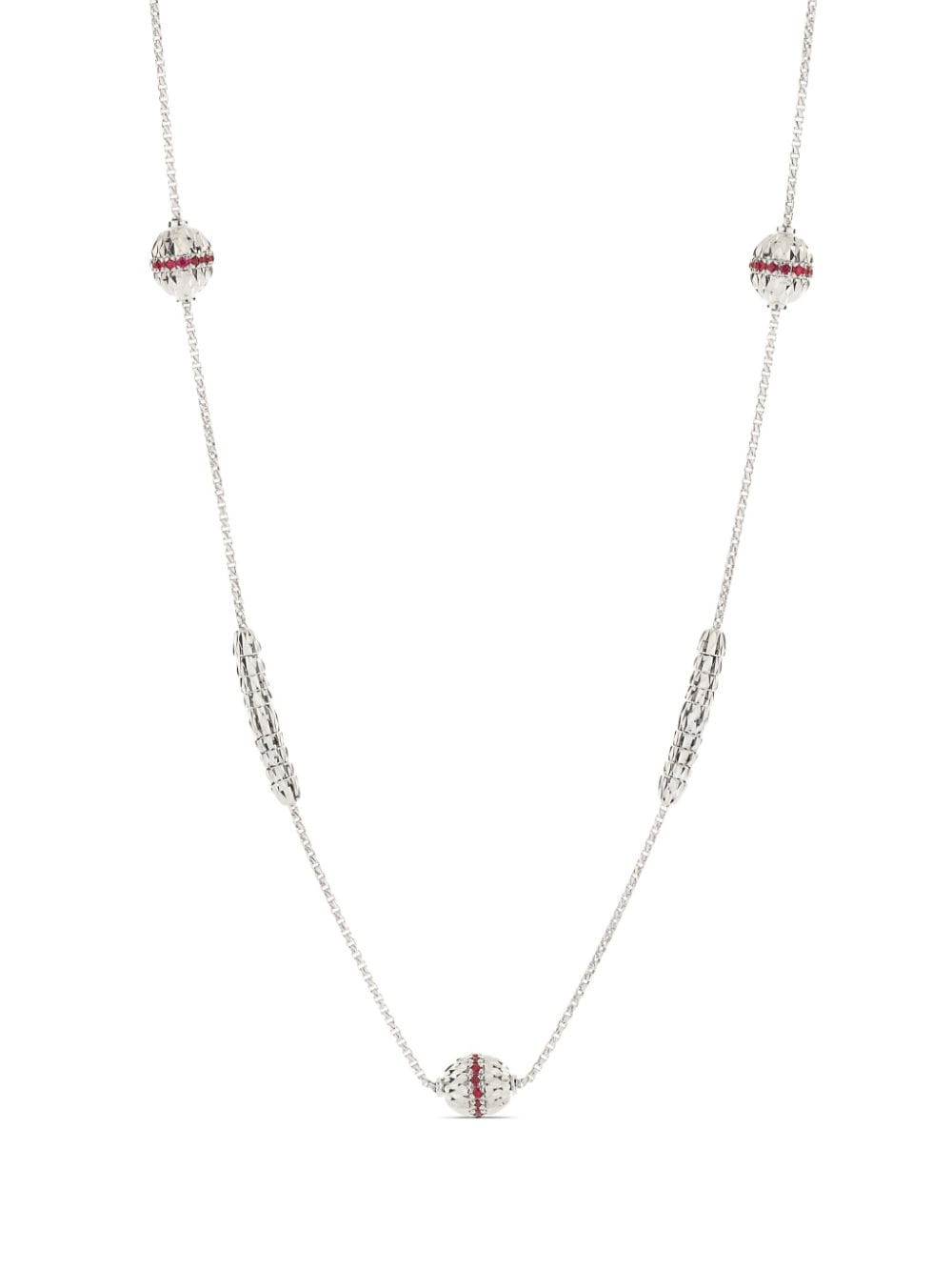 Shop Officina Bernardi 18kt White Gold Ophidia Ruby Necklace In Silver