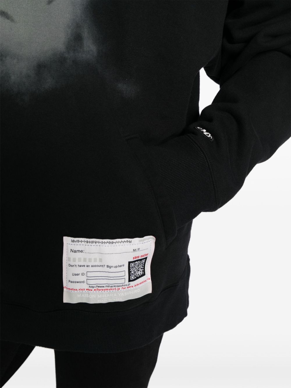 Shop Miharayasuhiro Smiley-print Cotton Hoodie In Black