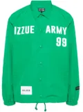 izzue logo-print coach jacket - Green