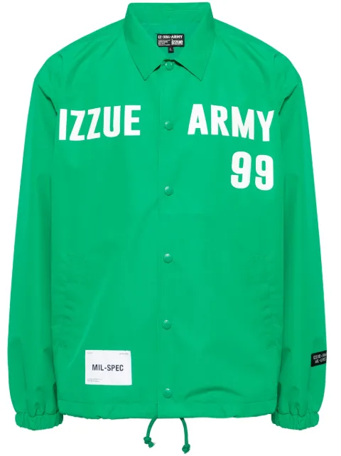 izzue chamarra con logo estampado