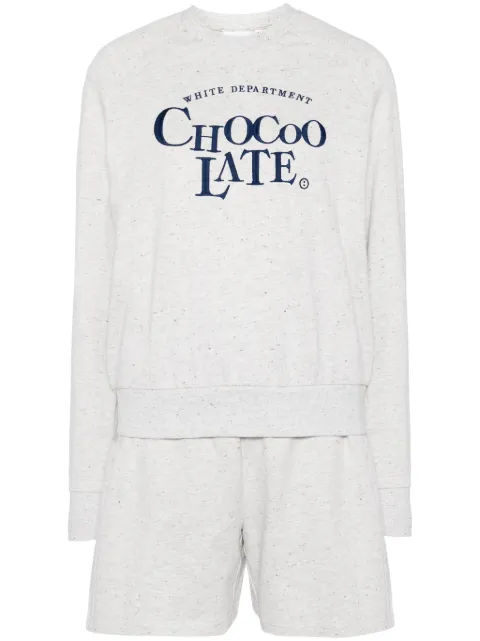 CHOCOOLATE logo-embroidered tracksuit set