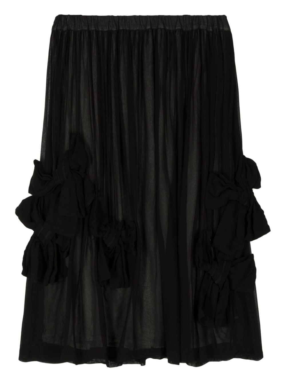 Shop Comme Des Garçons Comme Des Garçons Bow-detail Midi Skirt In Black