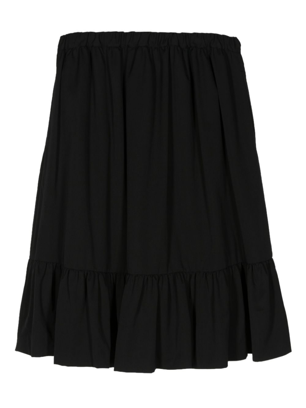 Shop Comme Des Garcons Girl Ruffled Wool Midi Skirt In Black