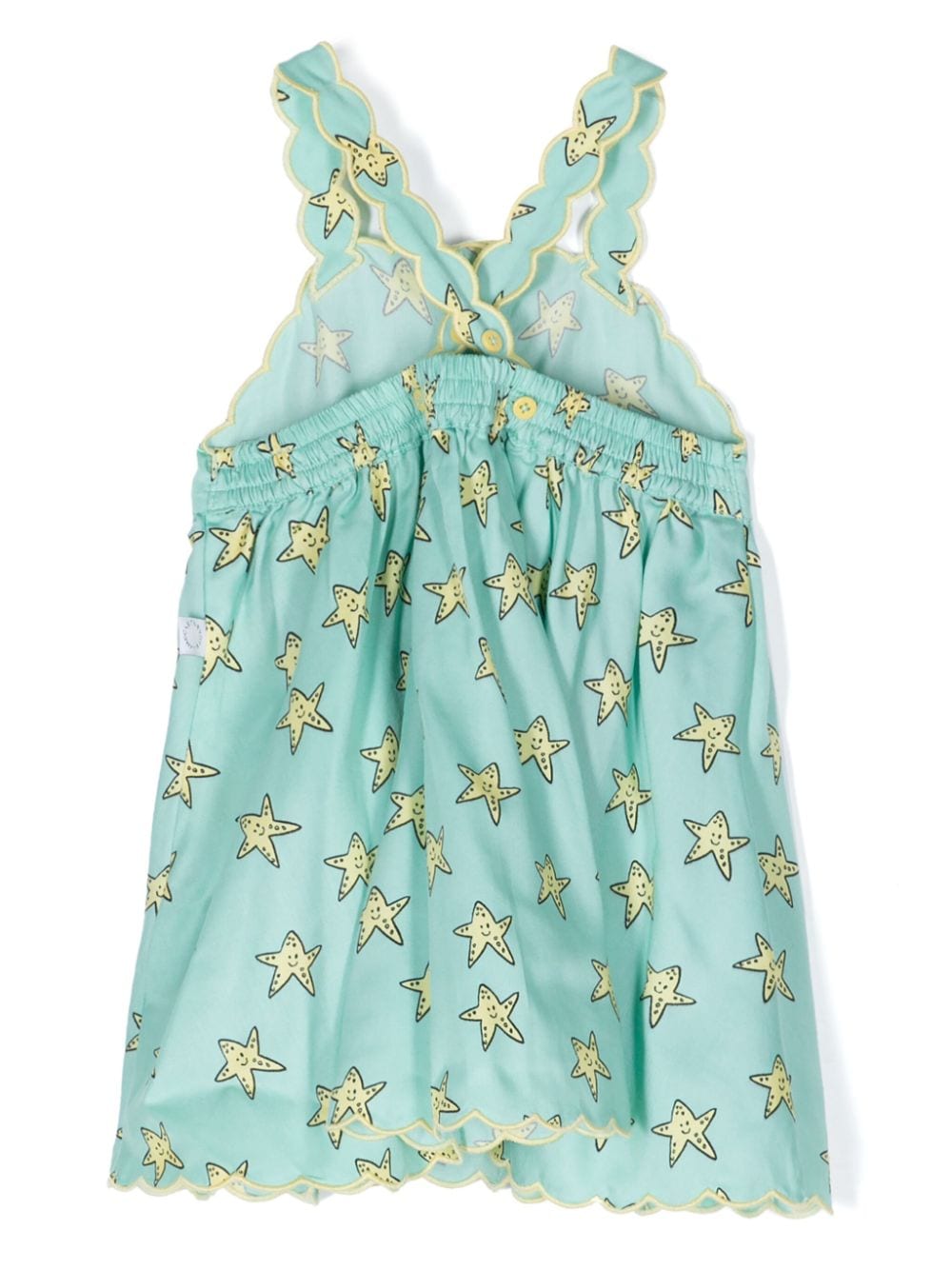 Shop Stella Mccartney Smiling Stella Star-print Dress Set In Green