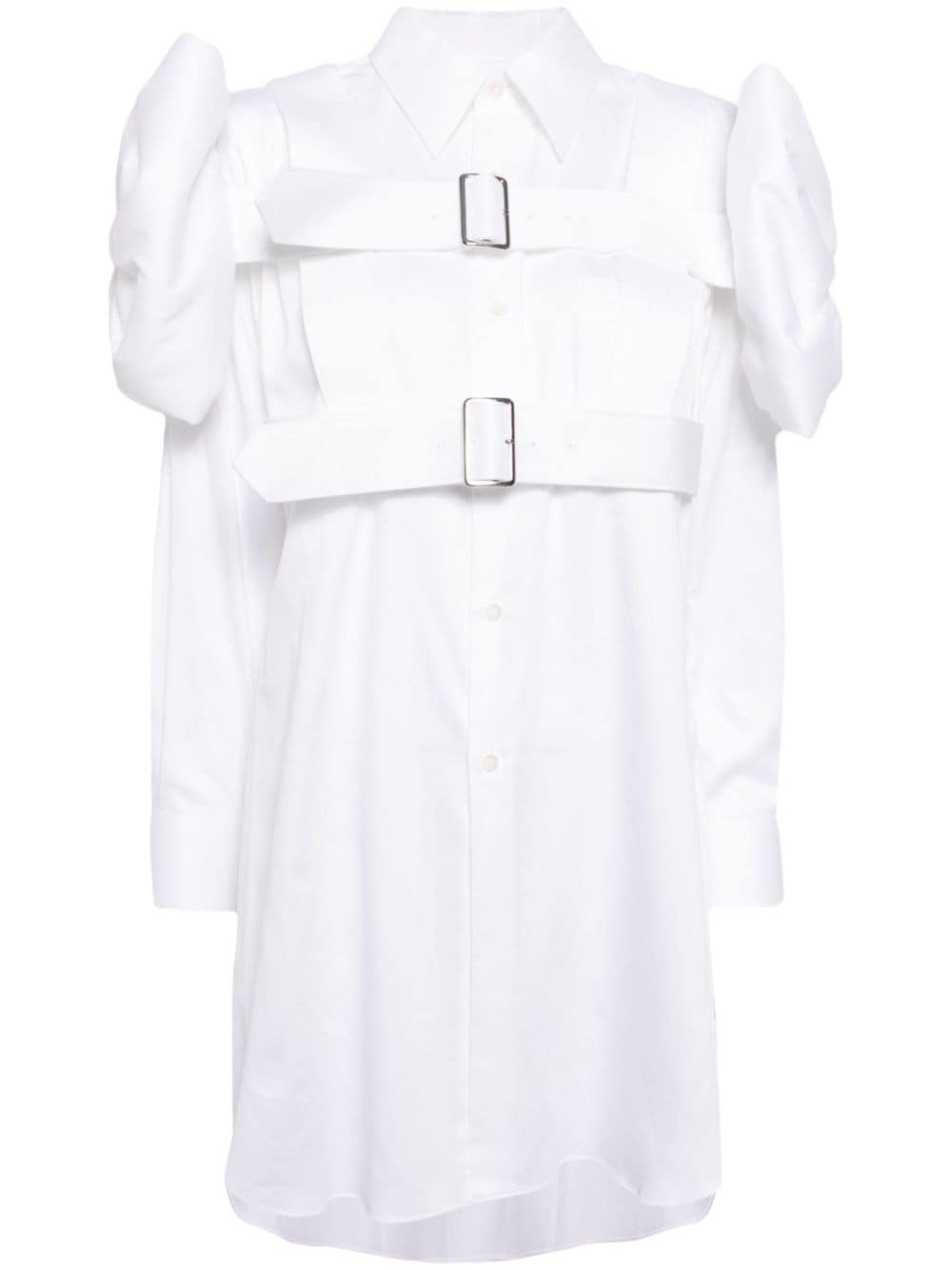 Comme Des Garçons Detachable-panels Cotton Shirt In White