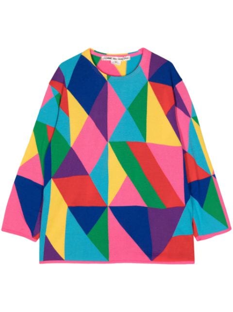 Comme Des Garçons 기하학 패턴 니트 스웨터