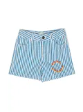 Bobo Choses Circle striped cotton shorts - Blue