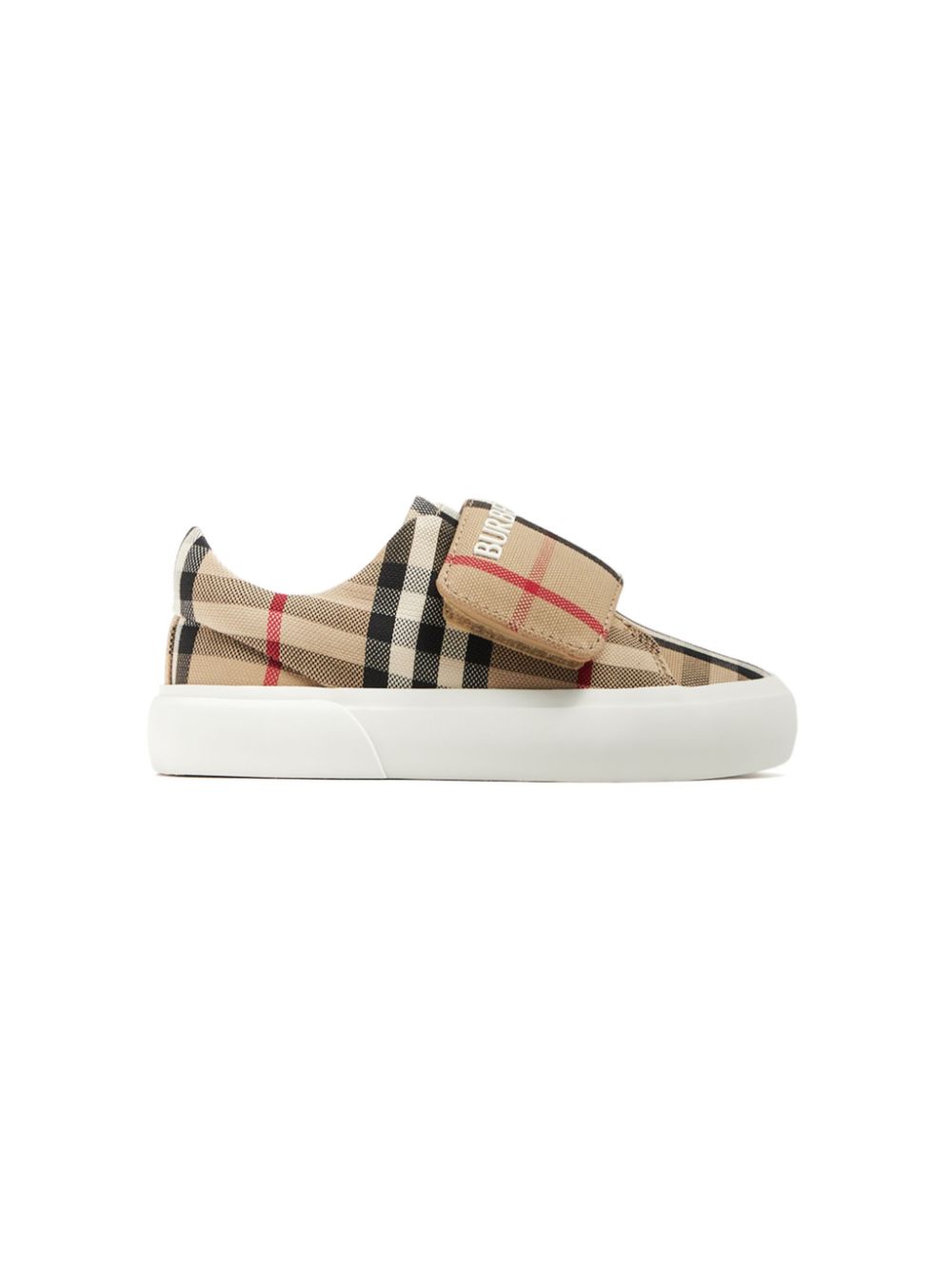 Burberry Kids Sneakers met klittenband - Beige