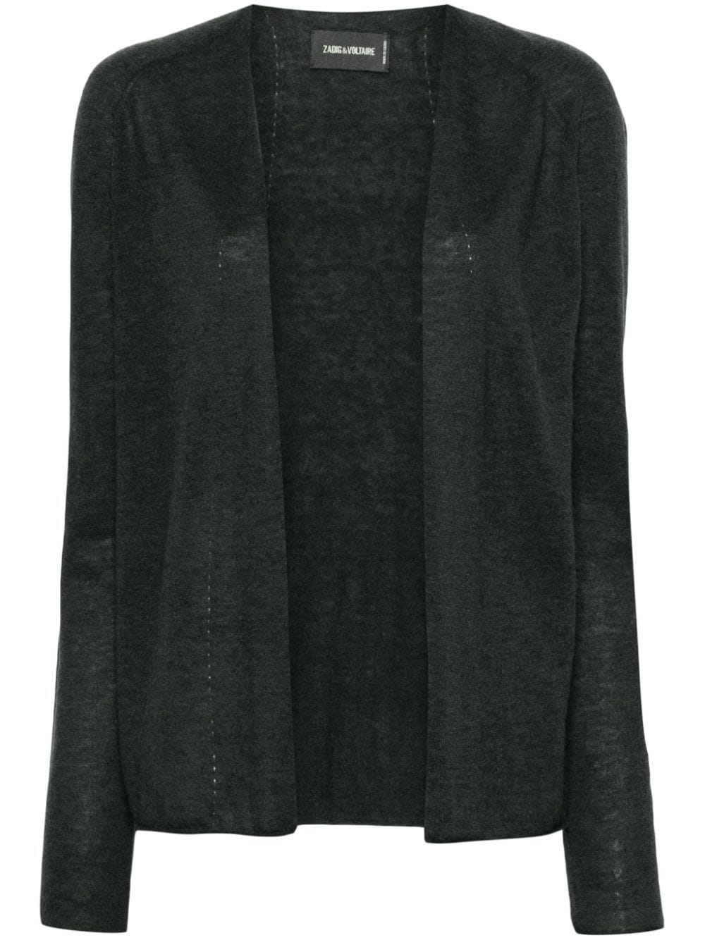 Shop Zadig & Voltaire Open-front Cashmere Cardigan In Grey
