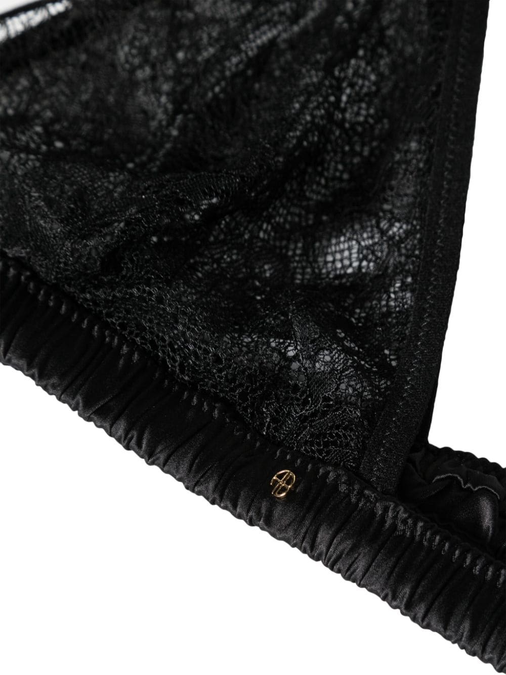 Anine Bing Lace-trim Triangle Bra In Black