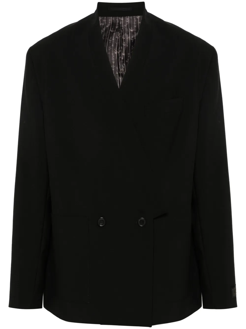 Shop Kenzo Double-breasted Suit Jacket In Black