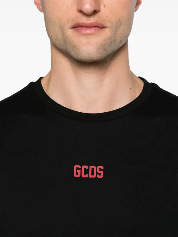 GCDS logo-print Cotton T-shirt | Black | FARFETCH JO