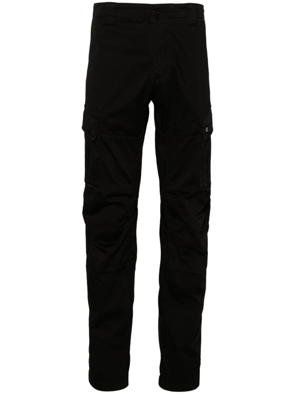 C.p. Company Mid-rise Tapered Cargo Trousers In Black