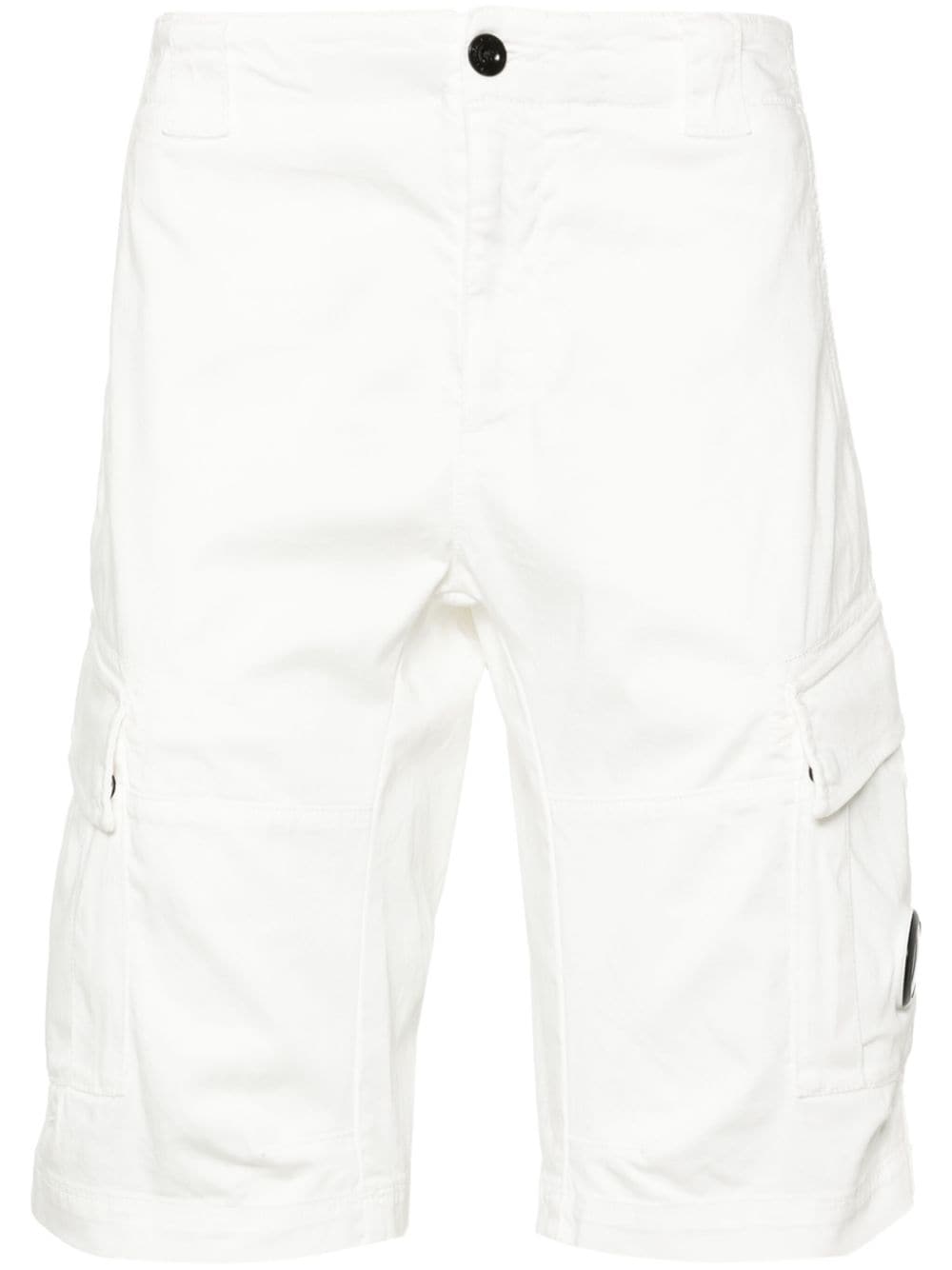 C.P. Company Lens-detail cargo shorts - White