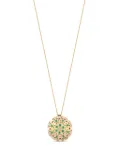 Officina Bernardi 18kt yellow gold large Damasco emerald necklace