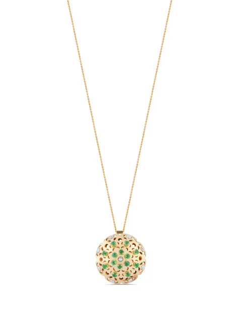 Officina Bernardi 18kt yellow gold large Damasco emerald necklace