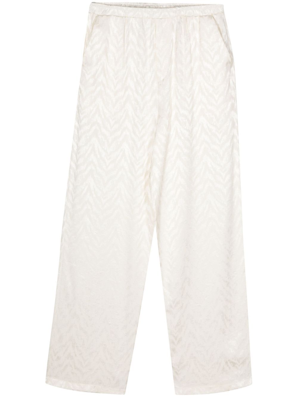 Family First Patterned-jacquard Straight-leg Trousers In Neutrals