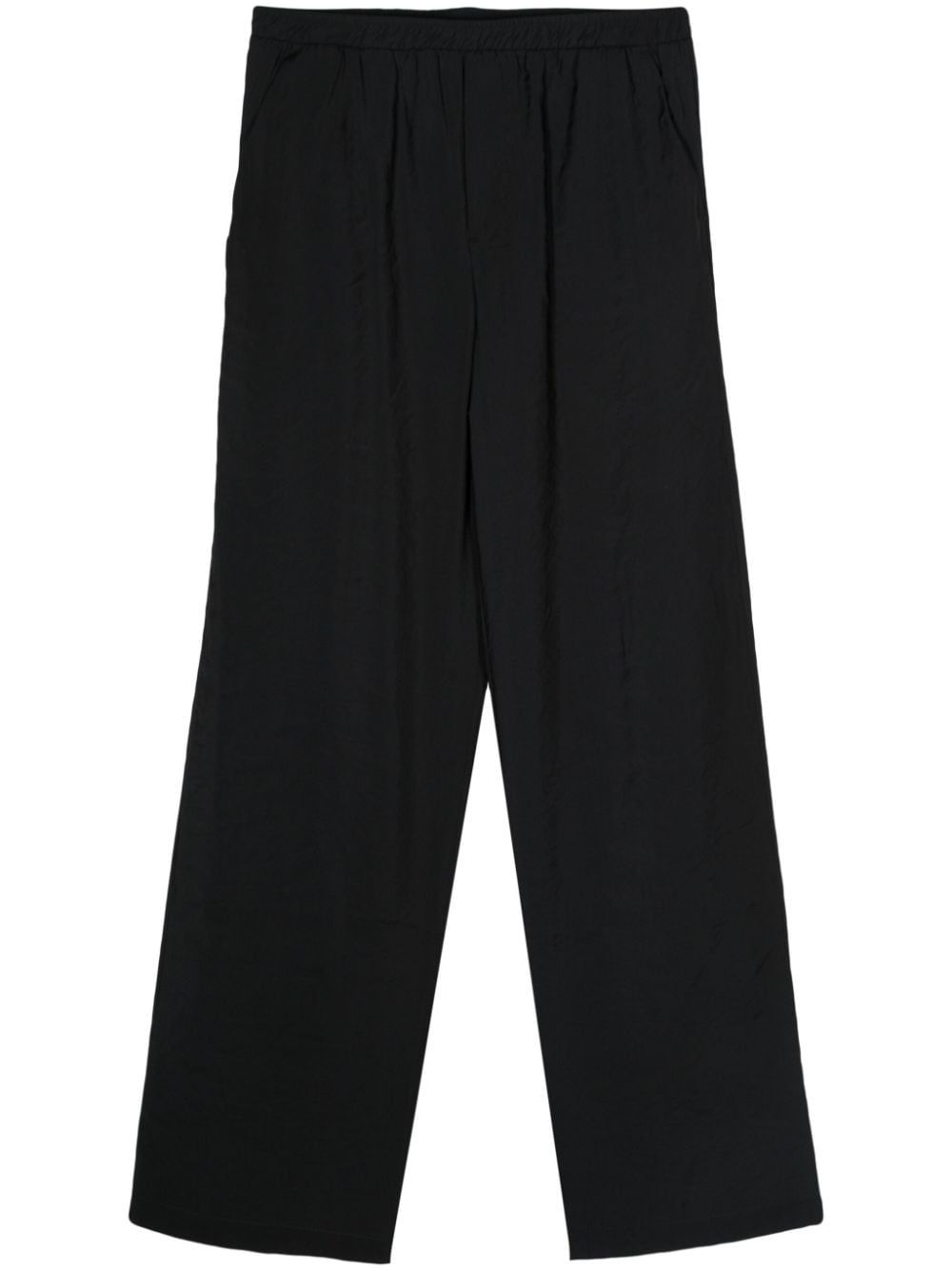 Shop Family First Crepe Wide-leg Trousers In Black