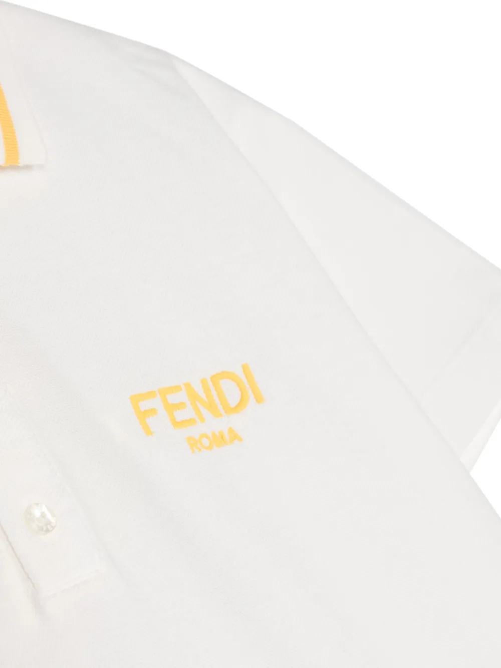 Fendi Kids Katoenen poloshirt met geborduurd logo Wit