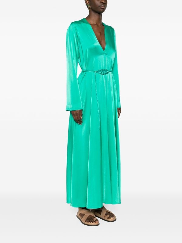 Belted satin maxi dress sale