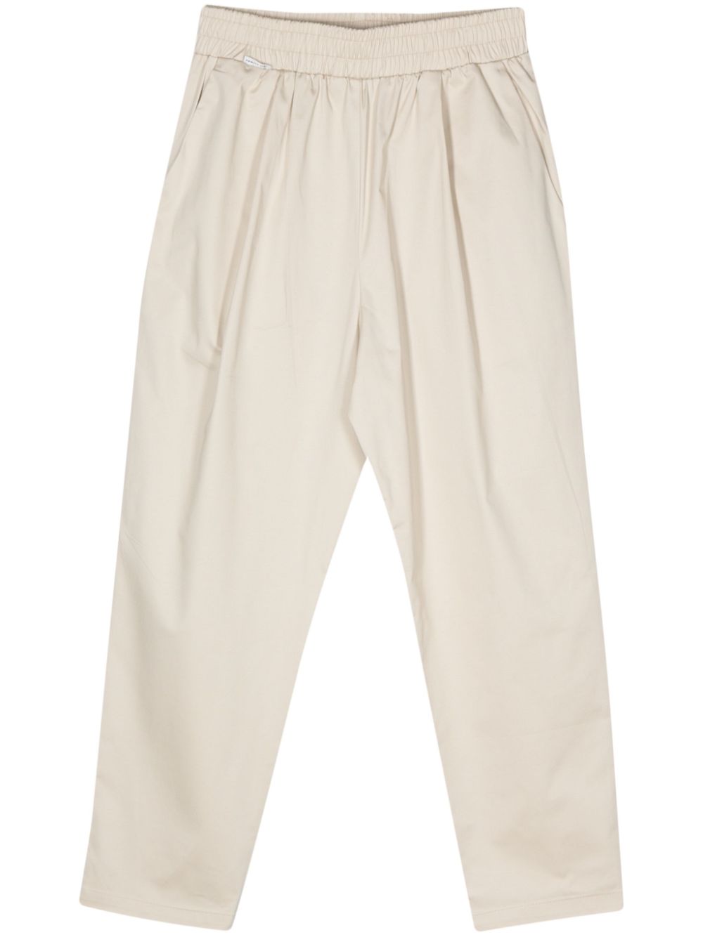 Shop Family First Pleat-detailing Tapered Trousers In Neutrals