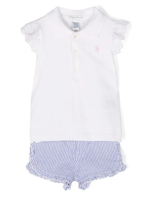 POLO RALPH LAUREN KIDS Polo Pony-embroidered short set