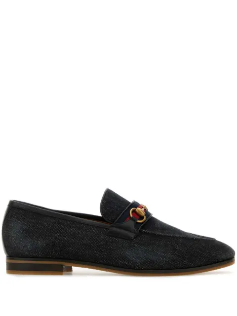 Gucci Horsebit-detail denim loafers