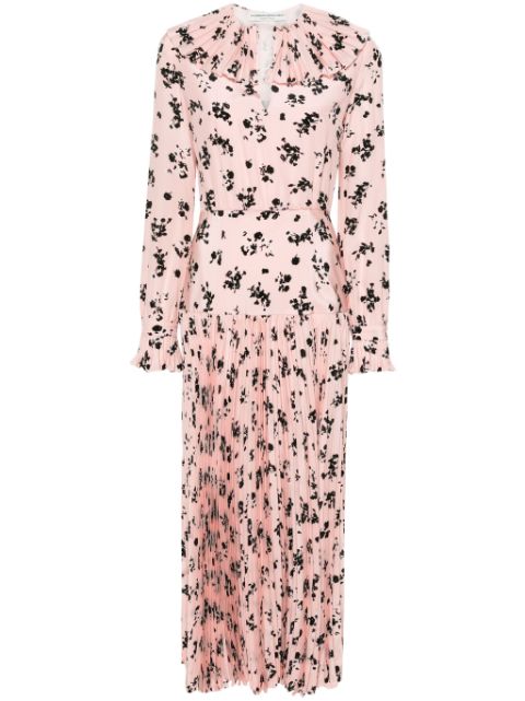 Alessandra Rich rose-print silk midi dress