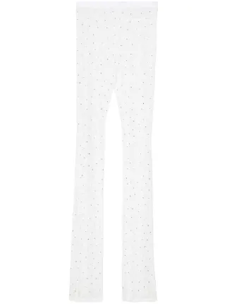 ALESSANDRA RICH FABX1441F42501815 関税送料込 Alessandra Rich floral-lace semi-sheer Leggings | White