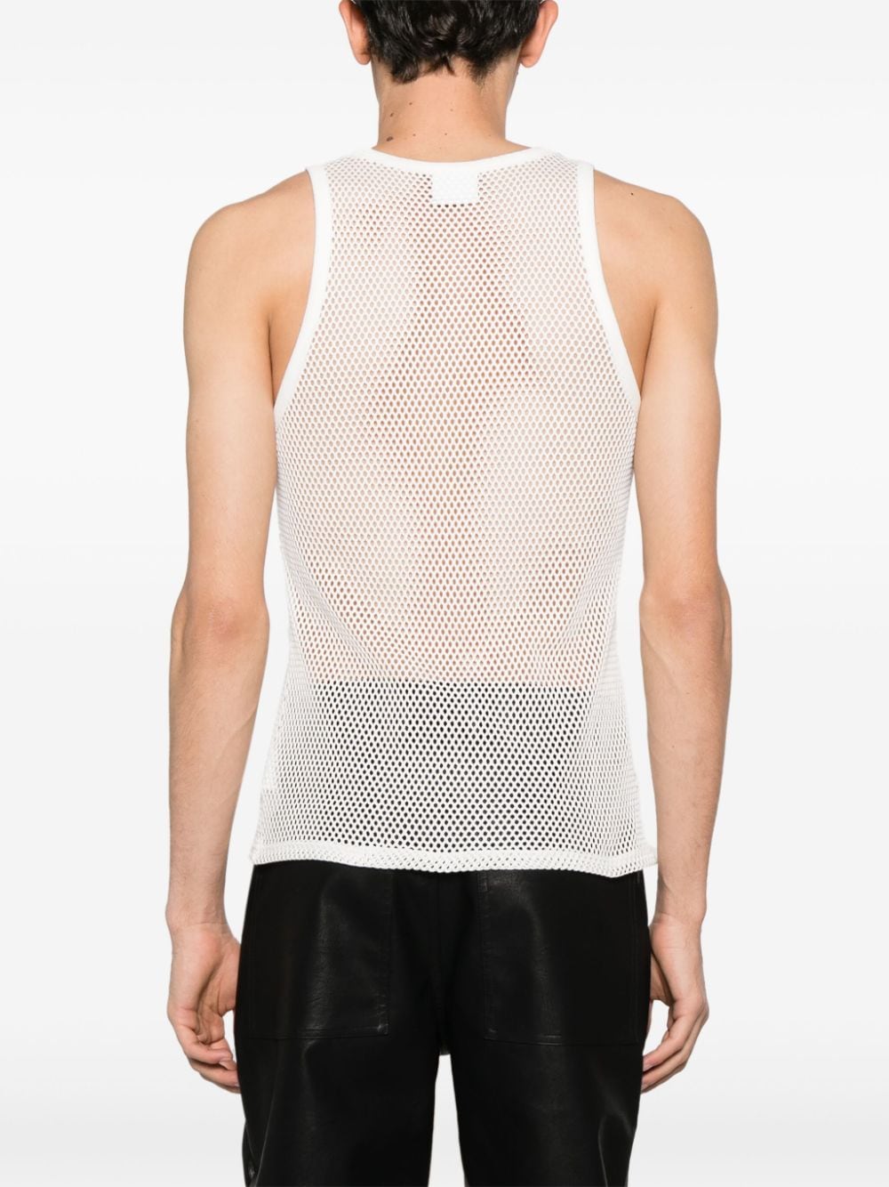 Shop Courrèges Ac Mesh Tank Top In 白色