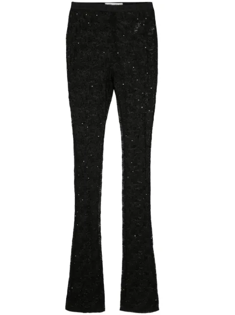 Alessandra Rich leggins con encaje floral