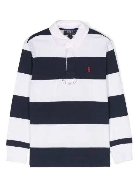 POLO RALPH LAUREN KIDS logo-embroidered striped polo shirt