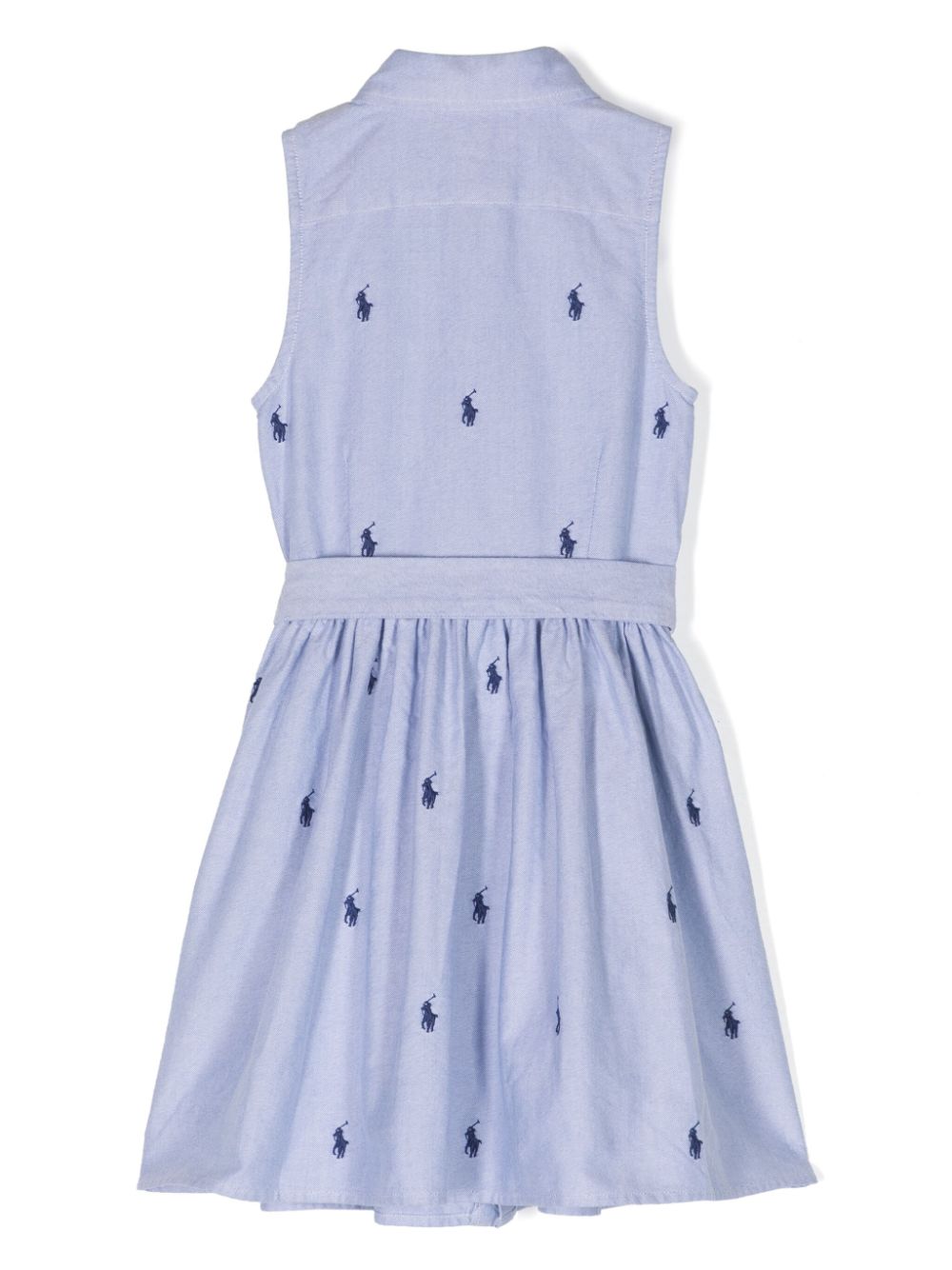 Shop Ralph Lauren Polo Pony-embroidered Sleeveless Dress In Blue