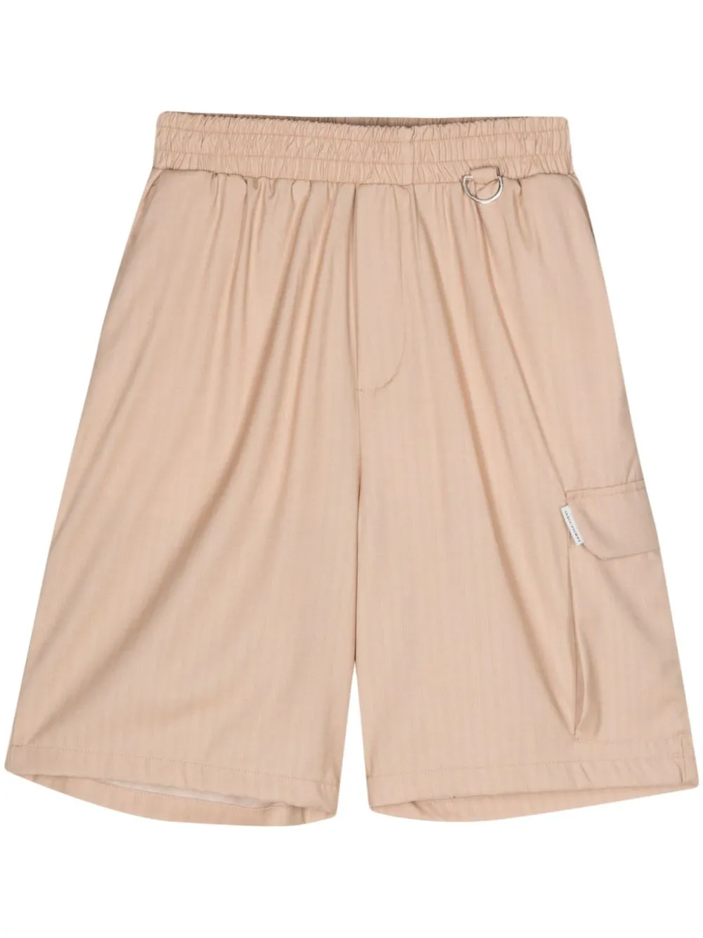 Shop Family First Striped Twill Shorts In Neutrals