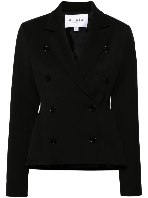 ジャケット ALAIA WOOL GABARDINE DOUBLE-BREASTED JACKET ALAÏA Double-breasted wool-gabardine blazer | NET-A-PORTER