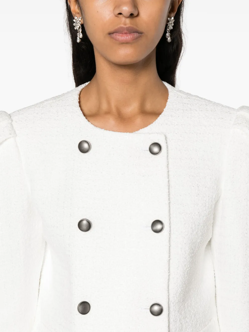 Alessandra Rich Jack met dubbele rij knopen Wit