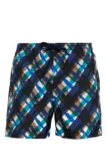 Canali abstract-pattern swim shorts - Blue